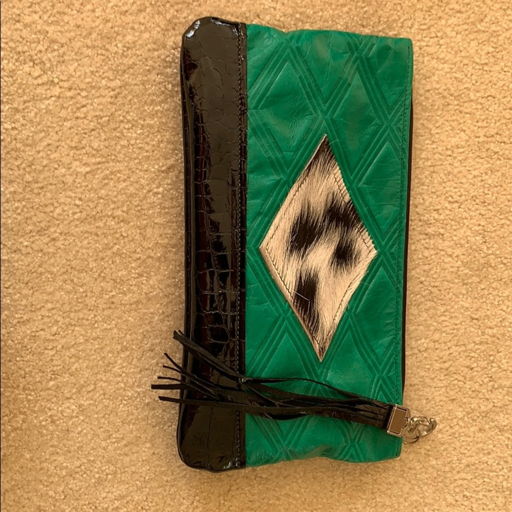 NWT Custom leather clutch from a local artisan.